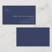 Einfache, moderne, minimale Berufliche Logo Navy B Visitenkarte (Vorne/Hinten)