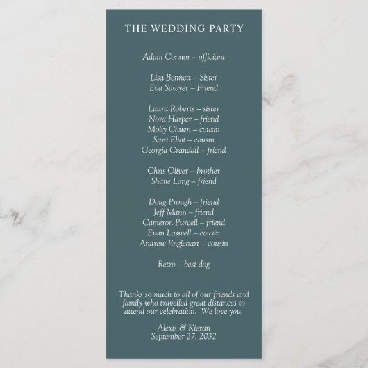 Einfache moderne minimale Eukalyptus-Zweigstelle Programm (Rückseite)