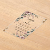 Einfache moderne minimale grüne Leaf Hochzeitsakry Acryleinladungen (Ablage )