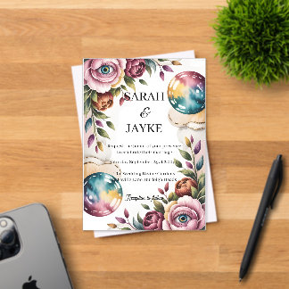 Einfache moderne minimale grüne Leaf Hochzeitsakry Acryleinladungen