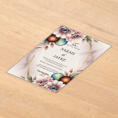 Einfache moderne minimale grüne Leaf Hochzeitsakry Acryleinladungen (Ablage )