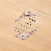 Einfache moderne minimale grüne Leaf Hochzeitsakry Acryleinladungen (Ablage )