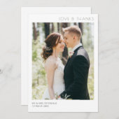 Einfache moderne minimale Hochzeit danke Karte (Vorne/Hinten)