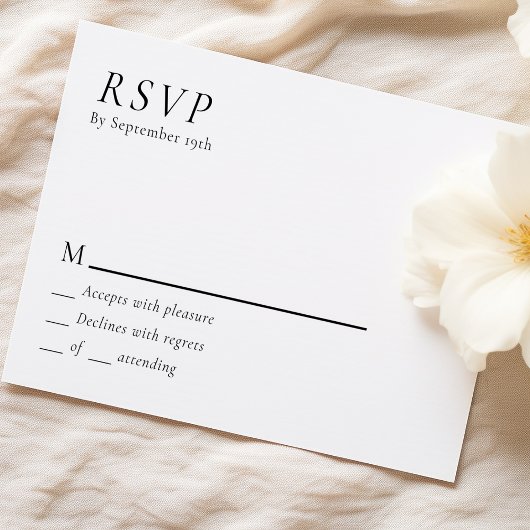 Einfache, moderne minimale Hochzeitkarte für RSVP Karte