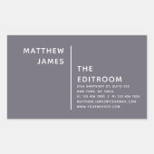 Einfache moderne minimale Lila-graue Farbe Rechteckiger Aufkleber (Vorderseite)