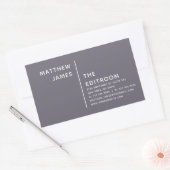 Einfache moderne minimale Lila-graue Farbe Rechteckiger Aufkleber (Umschlag)