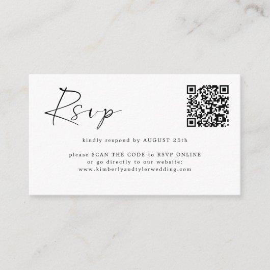 Einfache moderne minimale Online QR CODE UAWG Begleitkarte (Vorderseite)