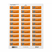 Einfache moderne minimale Orange Web QR Code Digit (Vorne)
