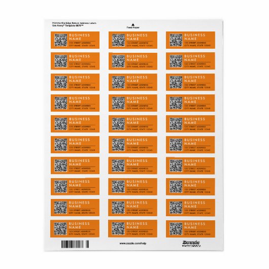 Einfache moderne minimale Orange Web QR Code Digit (Vorne)