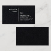 Einfache moderne minimale schwarz Texturierte weiß Visitenkarte (Vorne/Hinten)