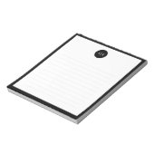 Einfache moderne minimale Schwarz-weiße Circle Mon Notizblock (Rotiert)