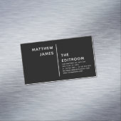 Einfache moderne minimale Schwarz-weiße Kundenbind Magnetische Visitenkarte (Beispiel)