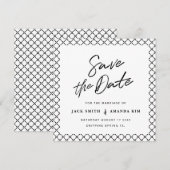 Einfache moderne minimale SkriptWedding speichert Save The Date (Vorne/Hinten)