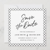 Einfache moderne minimale SkriptWedding speichert Save The Date (Vorderseite)