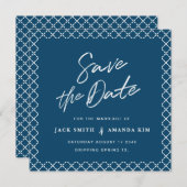 Einfache moderne minimale SkriptWedding speichert Save The Date (Vorne/Hinten)