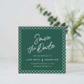 Einfache moderne minimale SkriptWedding speichert  Save The Date (Stehend Vorderseite)