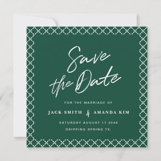 Einfache moderne minimale SkriptWedding speichert  Save The Date (Vorderseite)