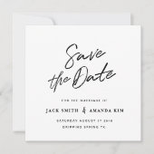 Einfache moderne minimale SkriptWedding speichert Save The Date (Vorderseite)