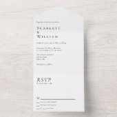 Einfache moderne Minimalhochzeit All In One Einladung (Innen Boden)