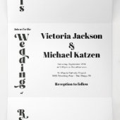 Einfache moderne Minimalhochzeit Dreifach Gefaltete Einladung (Innenseite Mitte)