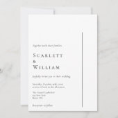 Einfache moderne Minimalhochzeit Einladung (Vorderseite)