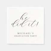 Einfache moderne Minimalist Graduation Party Serviette (Vorderseite)