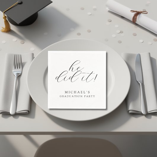 Einfache moderne Minimalist Graduation Party Serviette