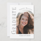 Einfache moderne Minimalistisch Arted Foto Abschlu Ankündigung (Vorderseite)