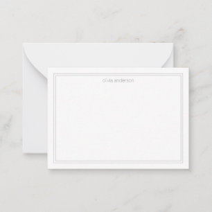 Einfache, moderne Minimalistisch-Grau-Zwei-Border- Mitteilungskarte
