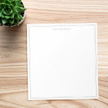Einfache, moderne Minimalistisch-Grau-Zwei-Border- Notizblock<br><div class="desc">Erstellen Sie Ihr eigenes personalisiertes Notizblock für Monogramm mit einfacher moderner Typografie und minimalistischen zwei grauen Randlinien.</div>