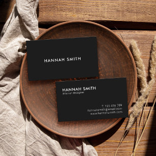 Einfache, moderne, Minimalistisch Matte Black Busi Visitenkarte