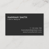 Einfache, moderne, Minimalistisch Matte Black Busi Visitenkarte (Rückseite)