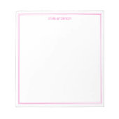 Einfache, moderne, Minimalistisch rosa Monogramm m Notizblock (Vorderseite)