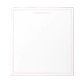 Einfache, moderne, Minimalistisch rosa Monogramm m Notizblock (Vorderseite)