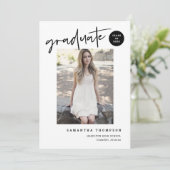 Einfache moderne Minimalistisch School Grad Party  Einladung (Stehend Vorderseite)