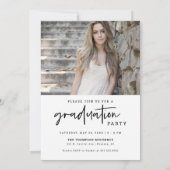 Einfache moderne Minimalistisch School Grad Party  Einladung (Rückseite)