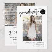 Einfache moderne Minimalistisch School Grad Party  Einladung (Vorne/Hinten)