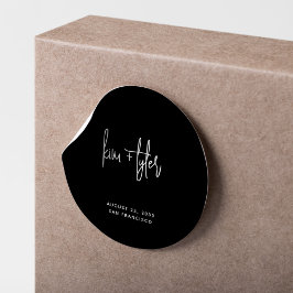 Einfache moderne, minimalistisch-schwarz-weiße Hoc Runder Aufkleber