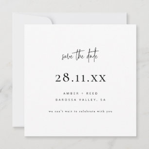 Einfache, moderne Minimalistisch Square-Schwarze S Save The Date