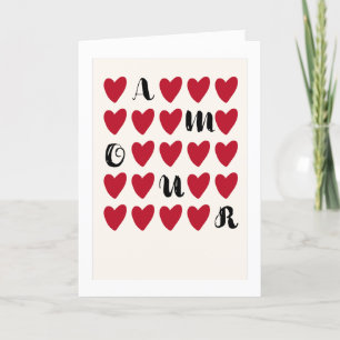 Einfache moderne minimalistische Amour Valentinsta Feiertagskarte