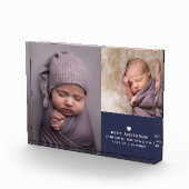 Einfache moderne Minimalistische Baby Boy Geburtsd Fotoblock (Rechts)