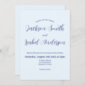 Einfache moderne minimalistische Blauen Hochzeit E Save The Date (Vorne/Hinten)