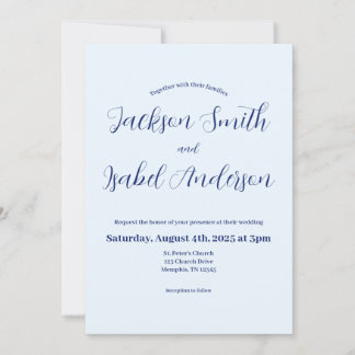 Einfache moderne minimalistische Blauen Hochzeit E Save The Date