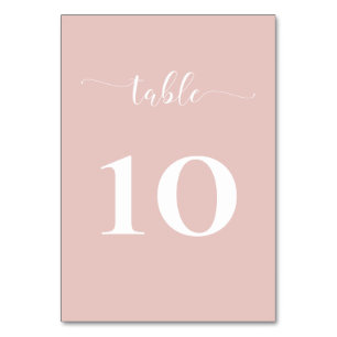 Einfache moderne Minimalistische Blush-Hochzeit Tischnummer