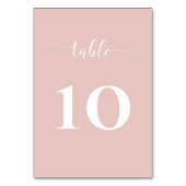 Einfache moderne Minimalistische Blush-Hochzeit Tischnummer (Vorderseite)