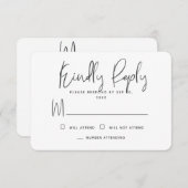 Einfache moderne Minimalistische Erinnerungen Gede RSVP Karte (Vorne/Hinten)