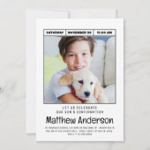 Einfache moderne Minimalistische Foto erste Bestät Einladung (Vorderseite)