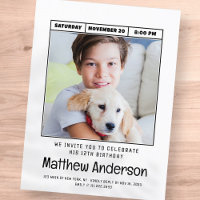 Einfache moderne Minimalistische Foto Geburtstagsp