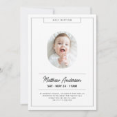 Einfache moderne Minimalistische Foto Heilige Tauf Einladung (Vorderseite)