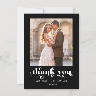 Einfache moderne minimalistische Foto-Hochzeit Dankeskarte
